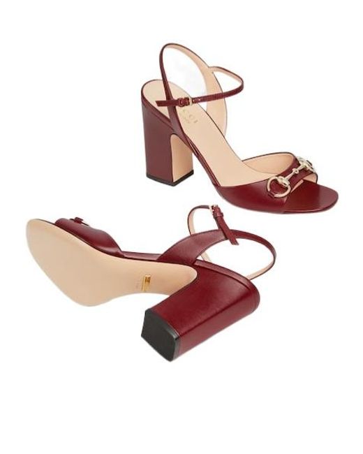 Gucci Red Horsebit Sandal, Size 34 It