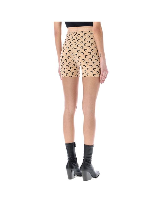 MARINE SERRE Natural Moon Print Jersey Shorts