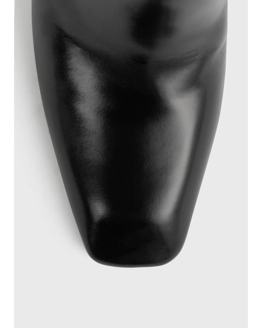 Totême  Black Totême Square-Toe Side Zipped Ankle Boots