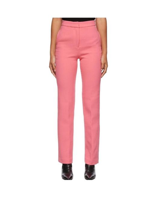 REMAIN Birger Pink High-Waist Casual Straight Pants