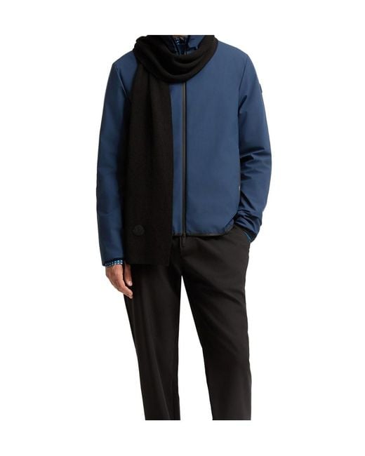 Moncler Black Wool Scarf for men