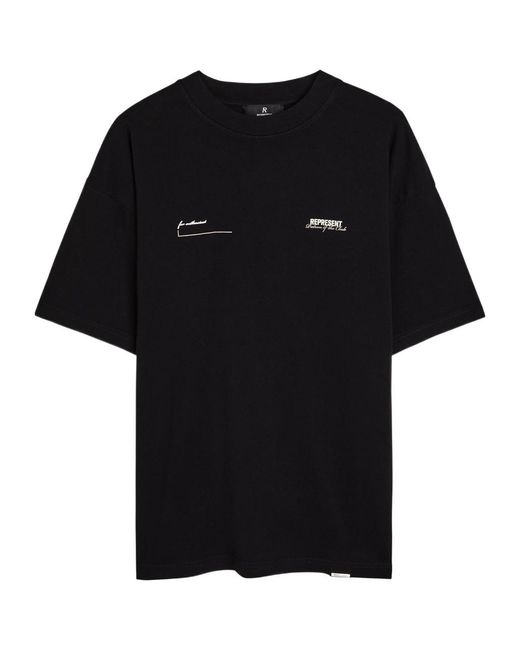 Represent Black Patron Of The Club Printed Cotton T-Shirt for men