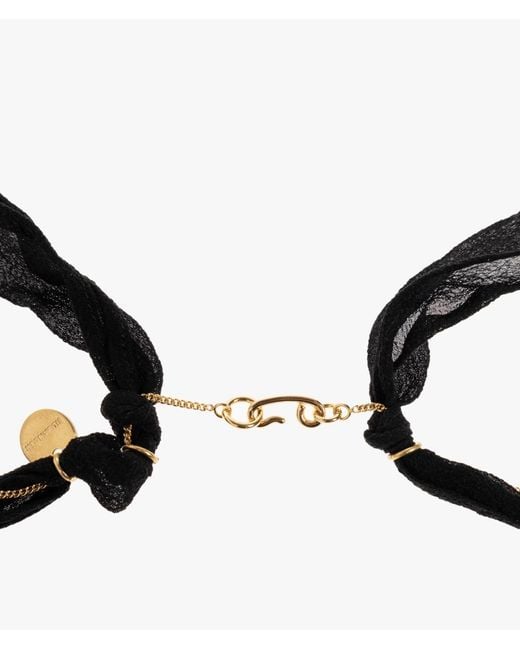 Jil Sander Metallic Twisted Chain Designed Long Necklace for men
