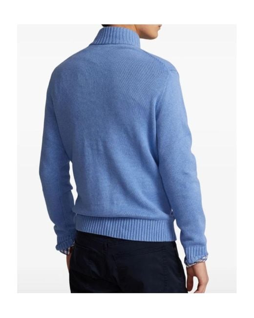 Polo Ralph Lauren Blue Zip Long-Sleeve Sweater for men