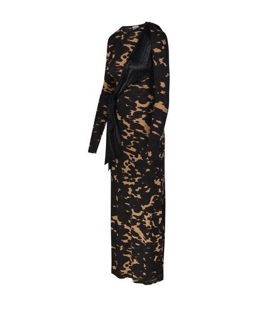 Nanushka Black Yura Satin Long Dress
