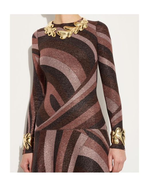 Emilio Pucci Multicolor Iride Print Lurex Jersey Dress