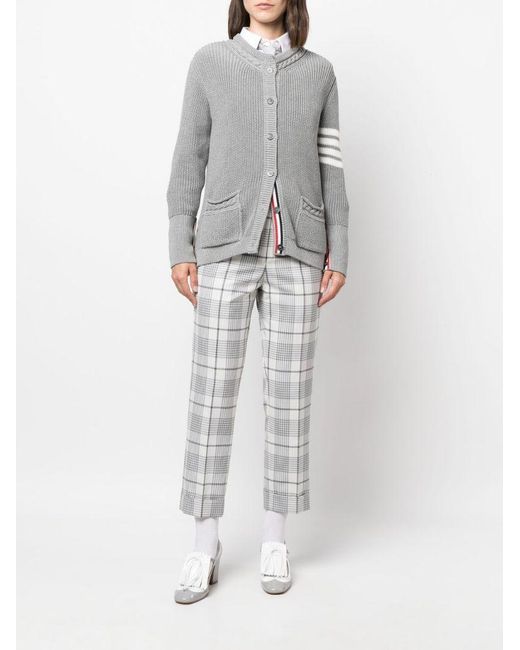 Thom Browne Gray 4-Bar Stripe Cardigan