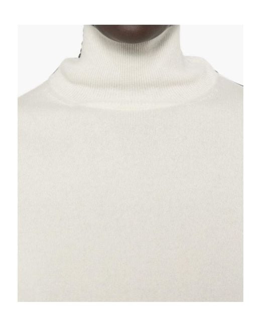 Malo White High-Neck Long-Sleeve Sweater