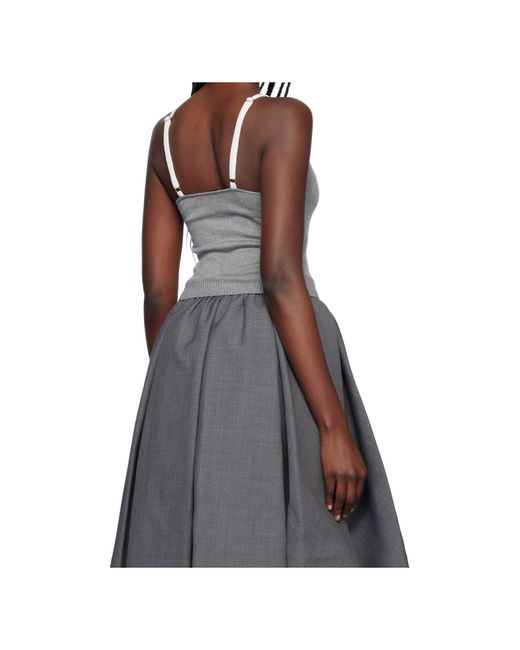 ShuShu/Tong Gray Patchwork Knit Sling Tank Top