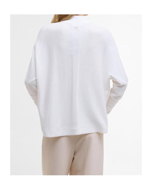 Barbour White Lola Knit Jumper