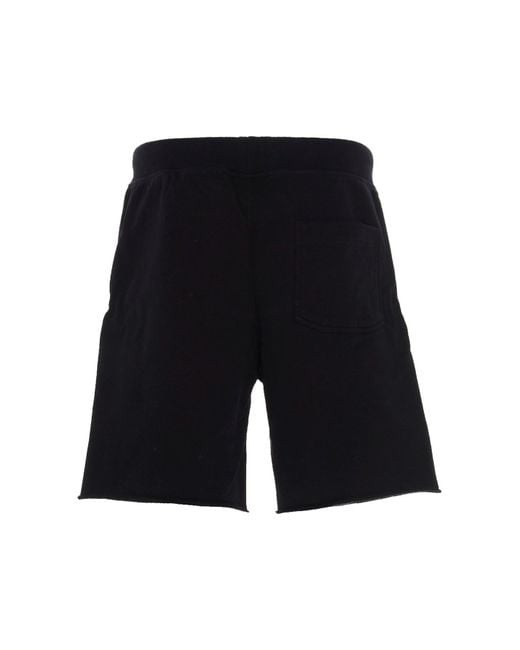 Helmut Lang Black Logo-Print Track Shorts for men