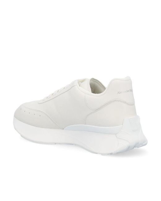 McQueen White Lace-Up Sneakers for men