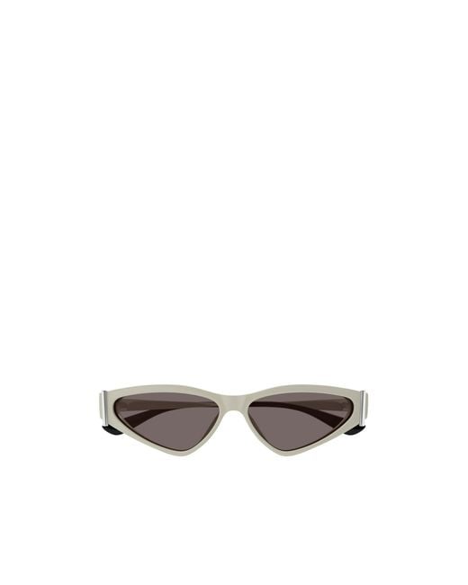 McQueen White Eyewear Cat-Eye Frame Sunglasses