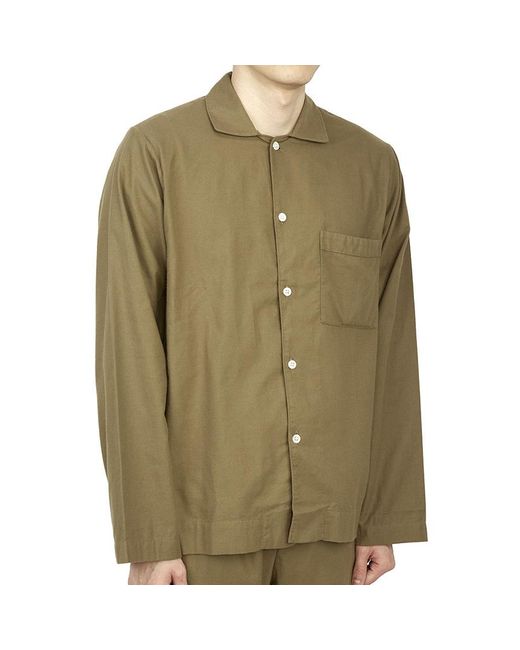 Tekla Green Flannel Long-Sleeved Pajamas for men