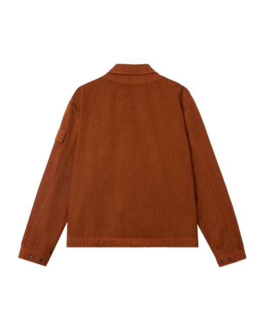 Stone Island Brown Coach Jacket With Anti-Drop Finish for men