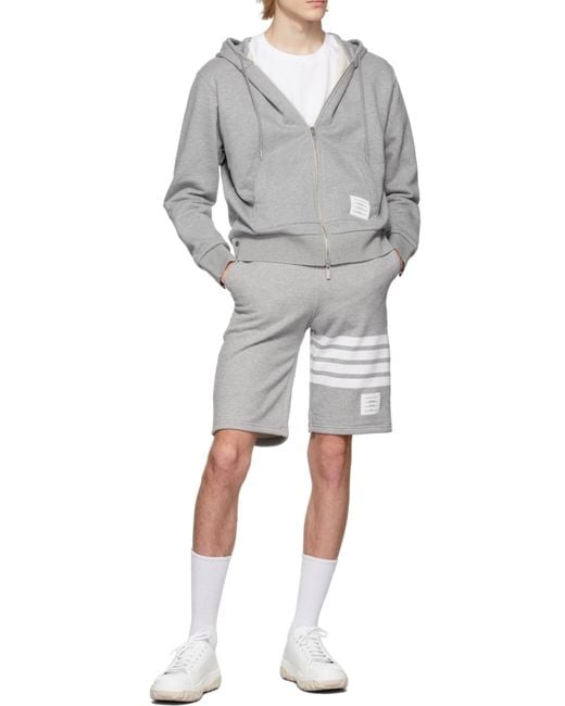 Thom Browne Gray Bar Bermuda Shorts for men