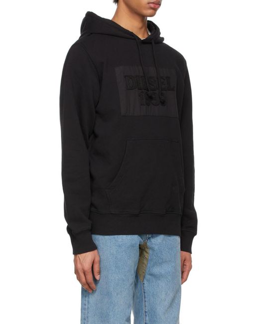 DIESEL Blue Logo Patch Hoodie for men