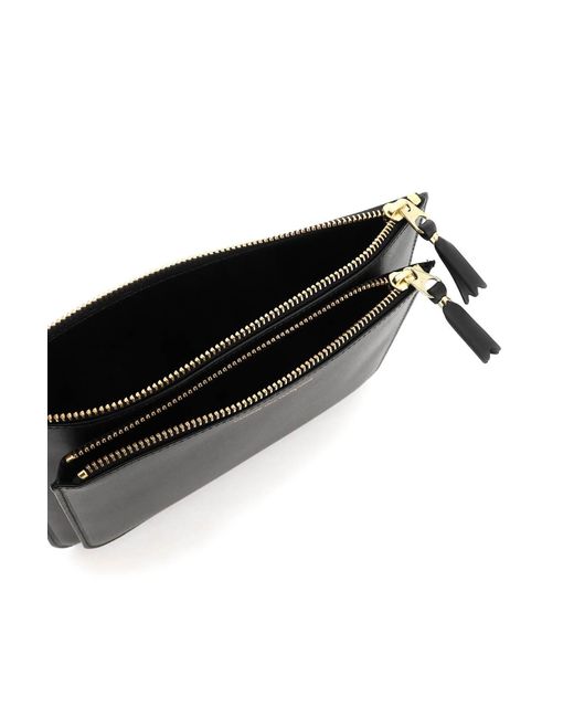 Comme des Garçons Black Zip-Up Leather Wallet