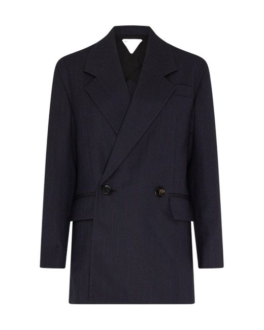 Bottega Veneta Blue Long-Sleeved Suit Coat