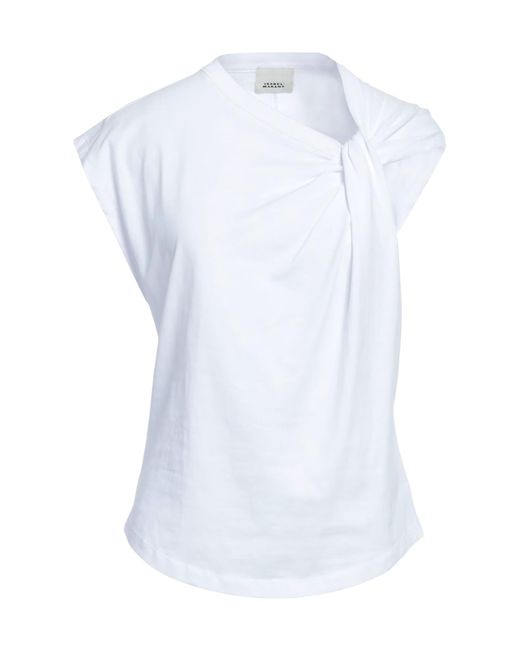 Isabel Marant White Solid Color Short Sleeve T-Shirt
