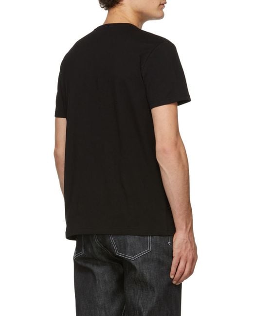 McQueen Black Logo Embroidered T-Shirt for men