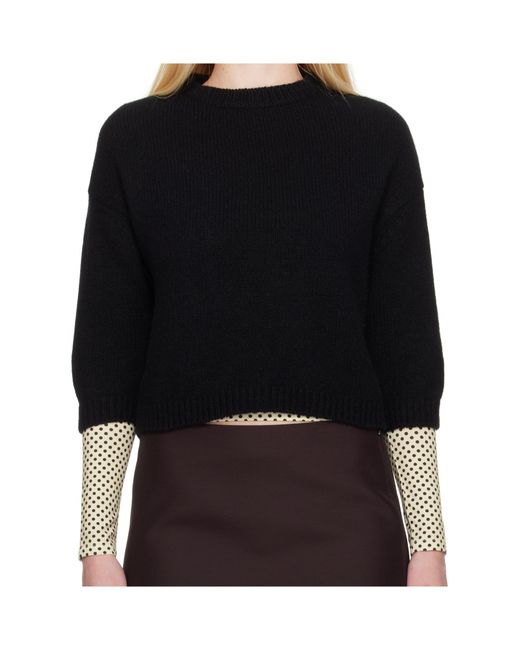 Khaite Black Crew-Neck Sweater
