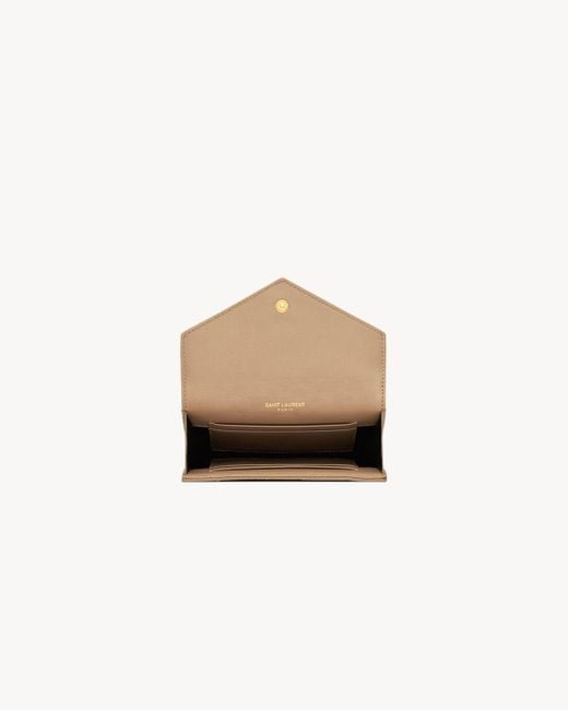 Saint Laurent Natural Cassandre Matelassé Small Envelope Wallet