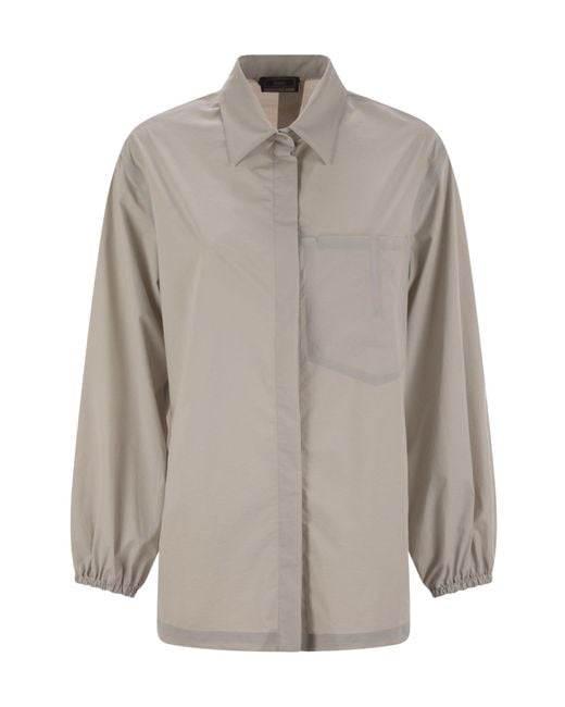 Herno Gray Elasticated Cuff Textured Shirt