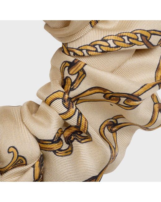 Céline Metallic Chains Bow Scrunchy