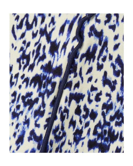 Proenza Schouler Blue Audrey Ruffled Knit Turtleneck Top