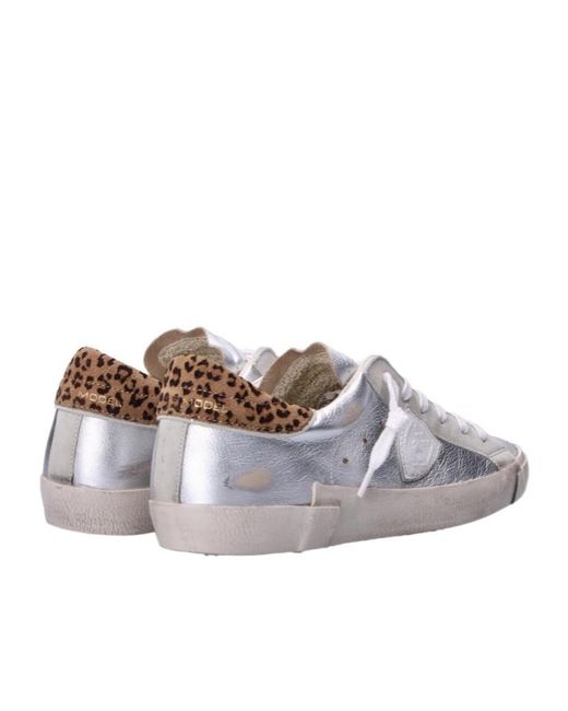 Philippe Model White Prsx Animal-Printed Sneakers