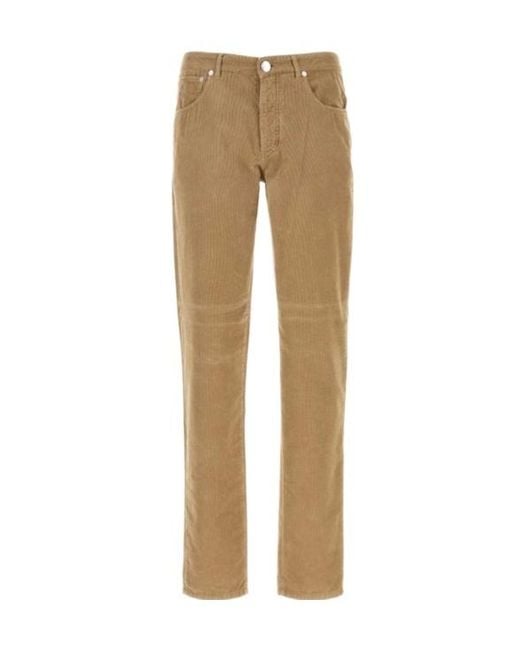Brunello Cucinelli Natural Five-Pocket Italian Fit Trousers for men