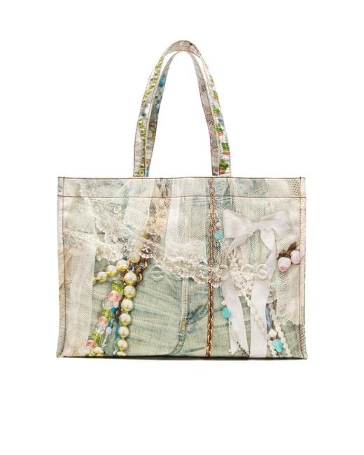 Acne Metallic Logo Shoulder Tote Bag for men