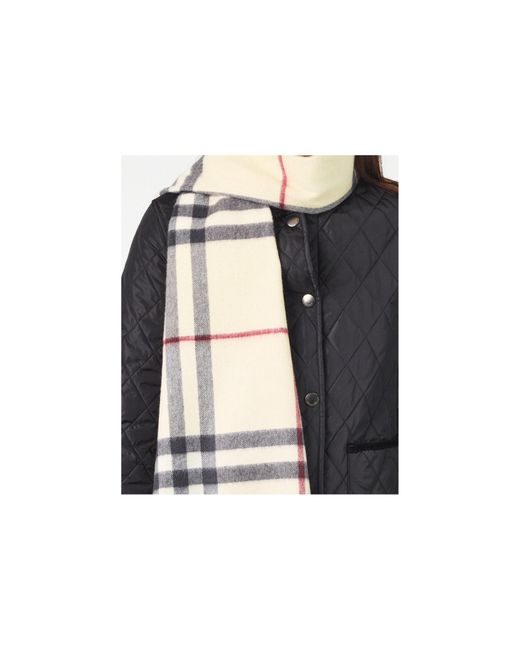 Burberry White Medium-Thickness Scarf With Tassel Trim