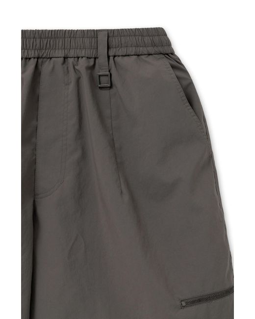 Wooyoungmi Gray Zip Detail Cargo Shorts for men
