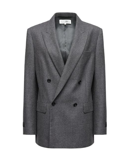 MM6 by Maison Margiela Gray Double-Breasted Blazer
