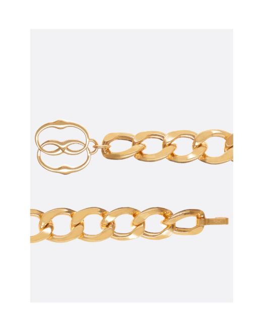 Bally Metallic Logo Charm Chain-Link Belt