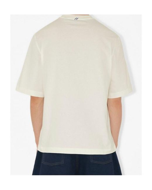 Burberry White Logo Patch Crewneck T-Shirt for men