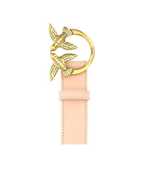 Pinko White Love Berry Logo Plaque Buckle Belt