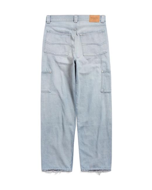 Balenciaga Blue Panelled Vintage Effect Jeans