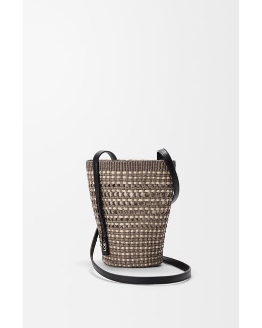 Loewe Gray Paulas Ibiza Braid Pocket Bucket Bag
