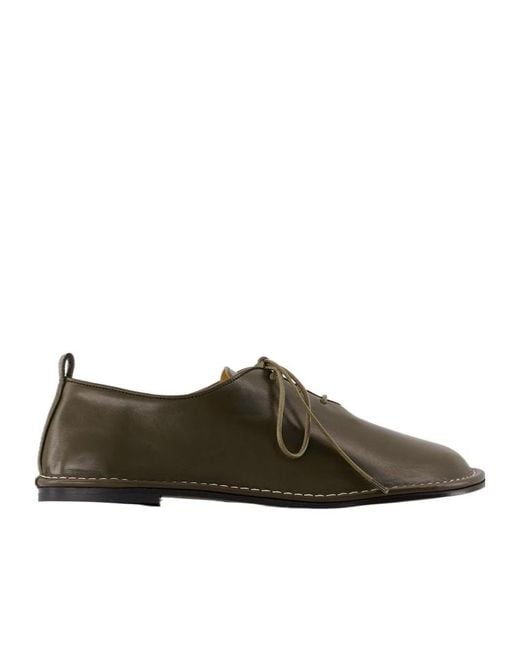AMI Brown Round Toe Lace-Up Shoes for men