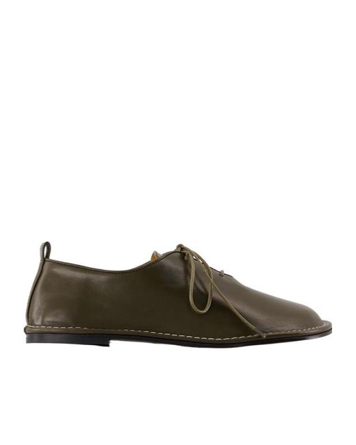 AMI Brown Round Toe Lace-Up Shoes for men