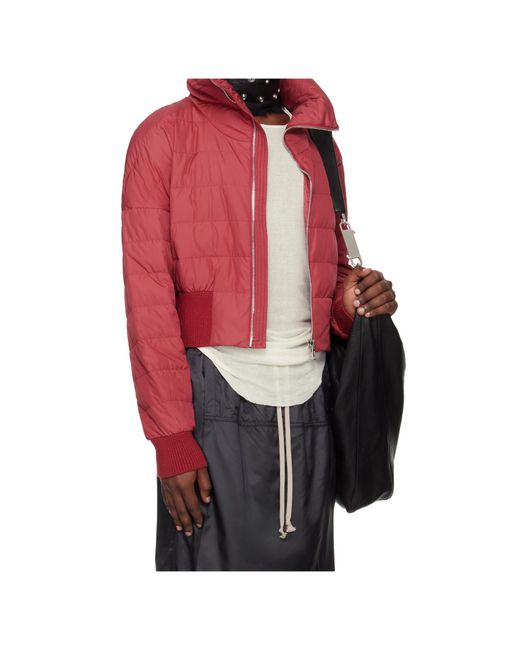 Moncler Red Moncler Rick Owens Cropped Down Jacket for men