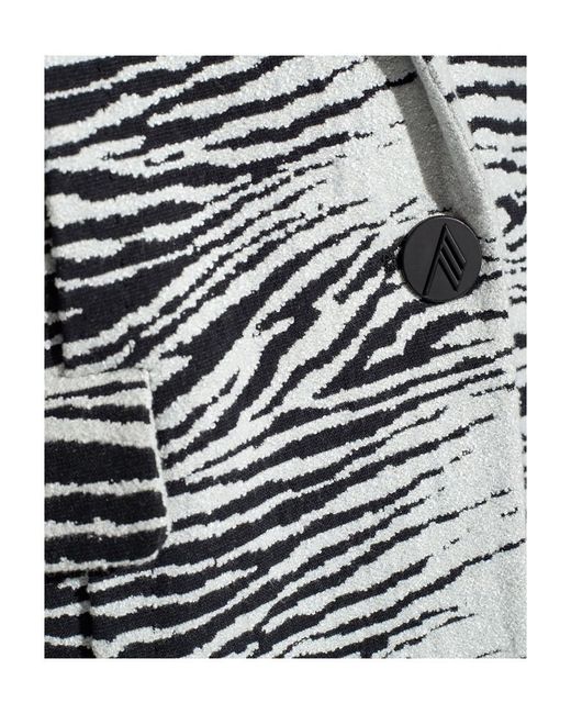 The Attico Gray The Zebra Print Single-Breasted Blazer