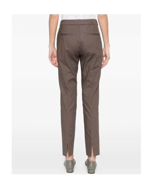 Peserico Brown High-Waist Straight-Leg Pants