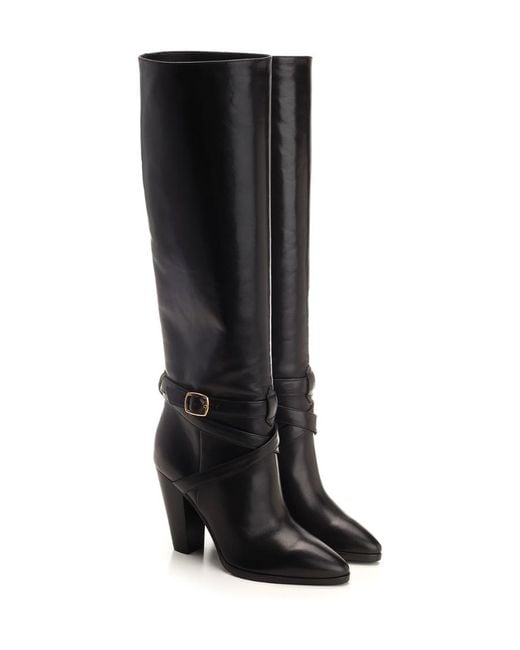 Céline Black High Slouchy Buckle Boot Wiltern
