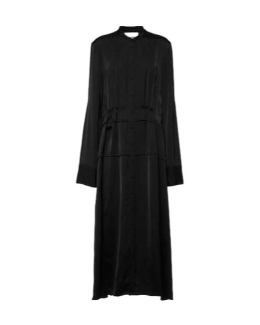Jil Sander Black Pleated Shirt Dress
