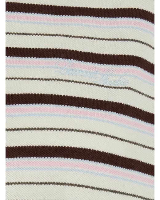 DUNST White Striped Logo Polo Shirt for men