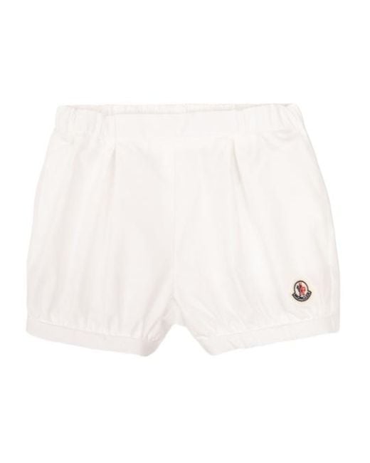 Moncler White Logo-Patch Cotton Bloomers